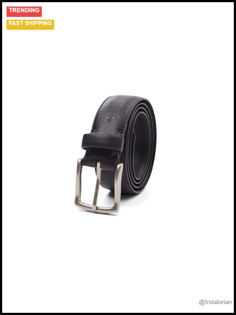 Men's Leather Casual Belt Formal Everyday Adjustable 7 Holes Buckle